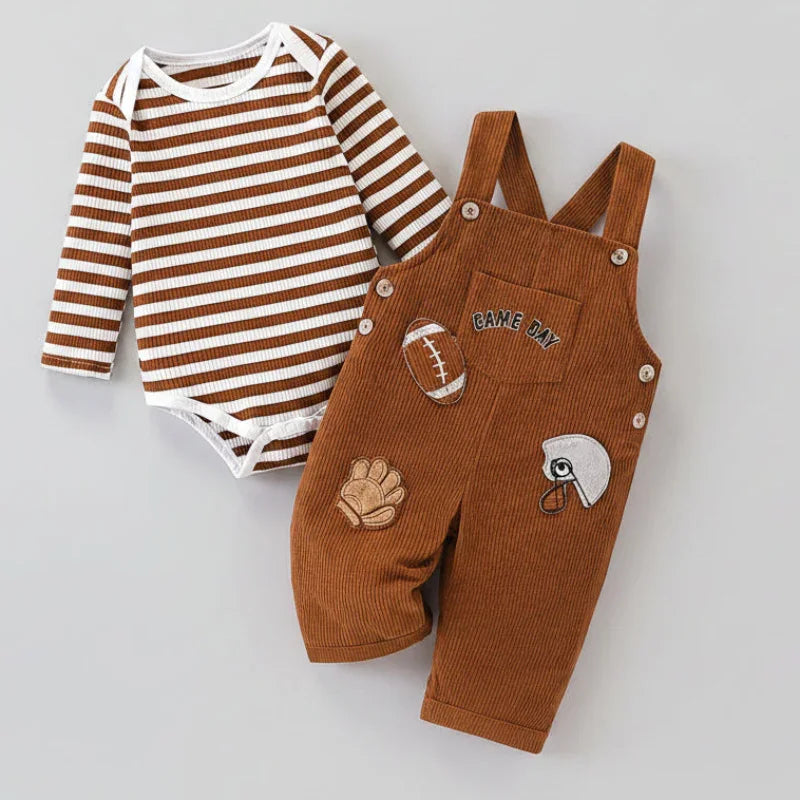 Conjunto Infantil Veludo Cotelê Futebol Americano Petit Lenogue