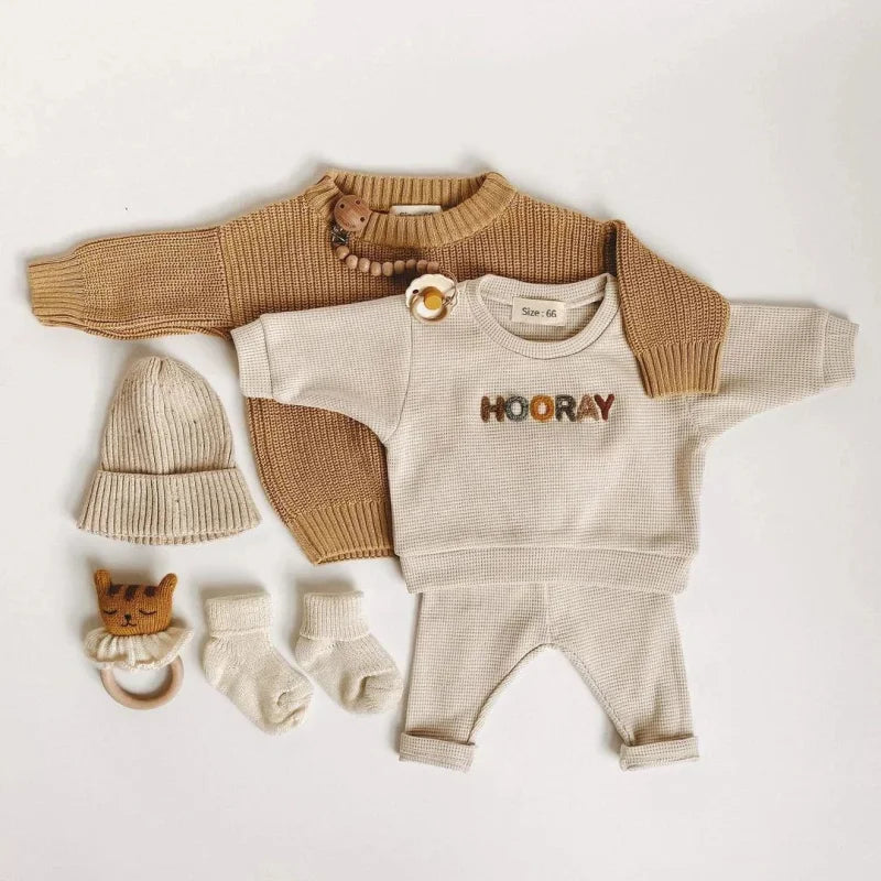 Conjunto Luxuoso Casual Hooray para Bebês em Tons de Azul
