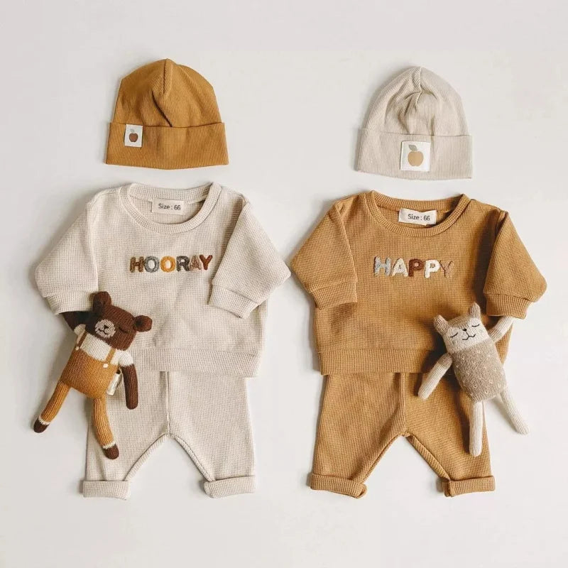 Conjunto Luxuoso Casual Hooray para Bebês em Tons de Azul