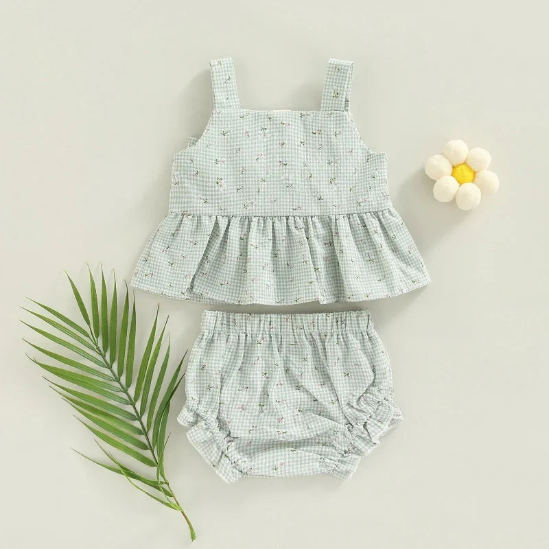 Conjunto Luxuoso Hortência para Meninas Confortável e Estiloso 0-3 Meses (70cm)