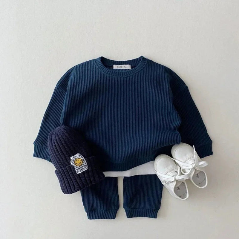 Conjunto Luxuoso Moletom Colors para Crianças Confortável e Estiloso Azul / 6-12 Meses (73cm)