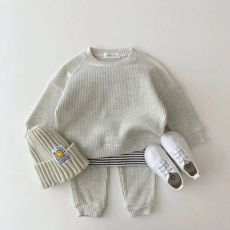 Conjunto Luxuoso Moletom Colors para Crianças Confortável e Estiloso Cinza / 6-12 Meses (73cm)