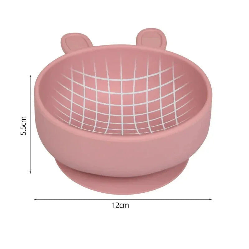 Conjunto Infantil Silicone Tigela e Colher Verde Lenogue