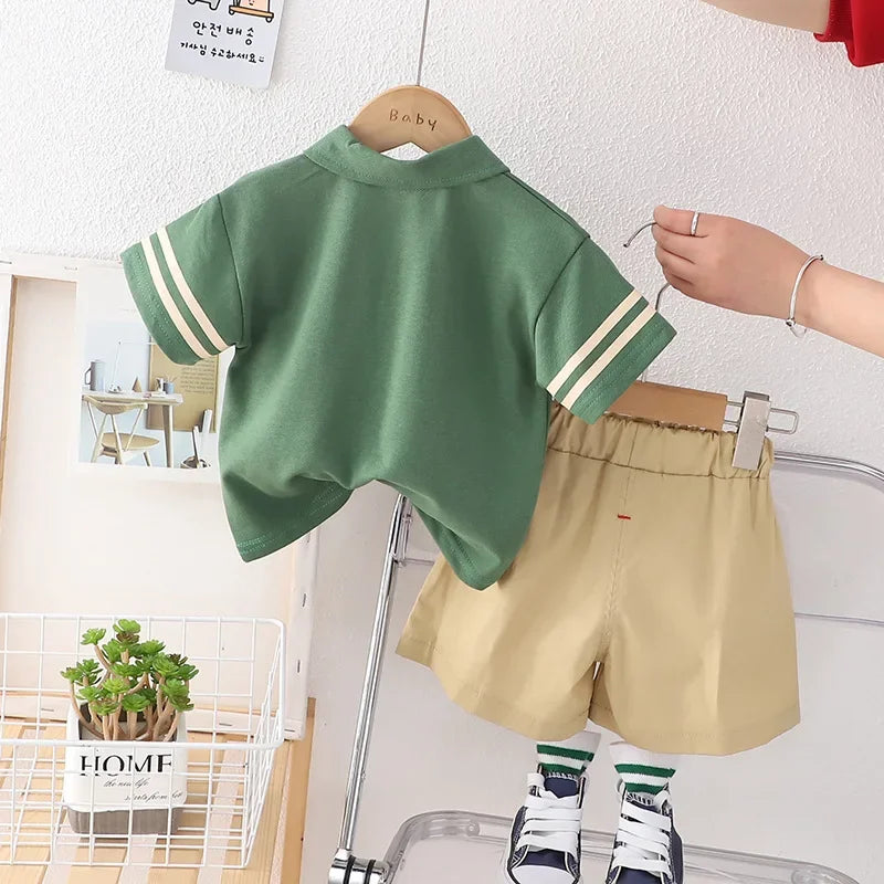 Conjunto Polo Infantil Modelo Cartoon de Urso Lenogue