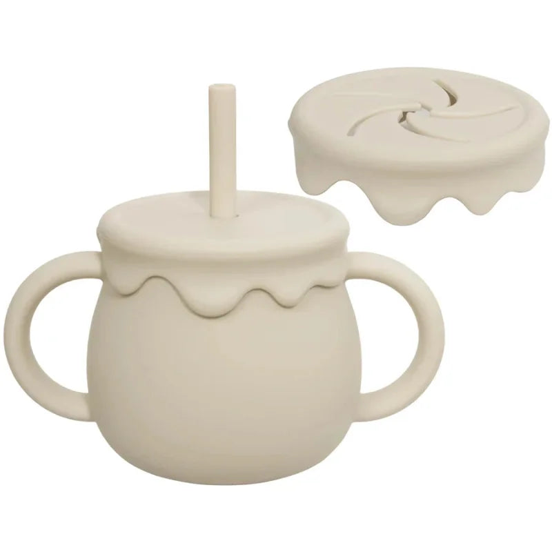 Copo Infantil Silicone com Canudo Verde Lenogue Verde Claro