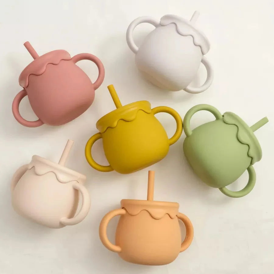 Copo Infantil Silicone com Canudo Lenogue
