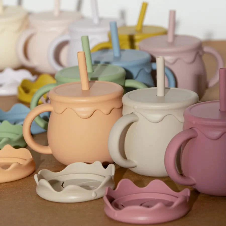 Copo Infantil Silicone com Canudo Lenogue