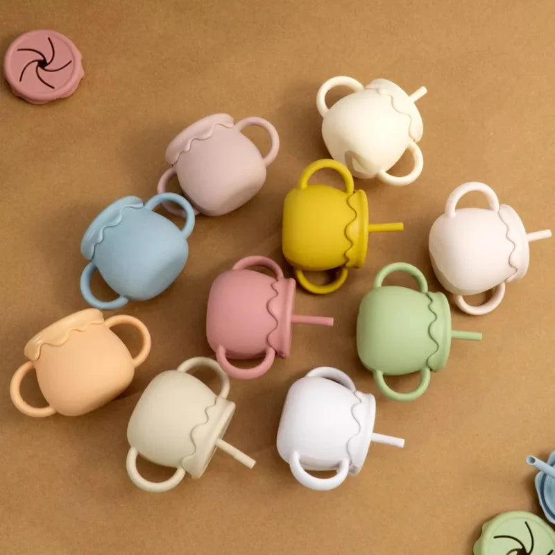 Copo Infantil Silicone com Canudo Lenogue