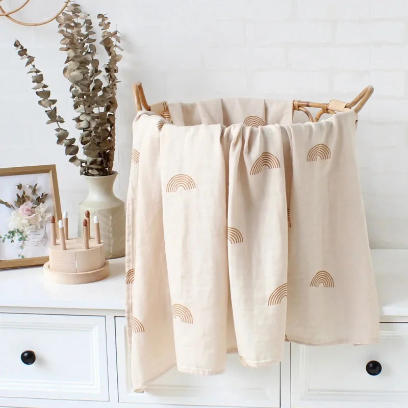 Cueiro Infantil Muslin Algodão e Bambu Branco Lenogue