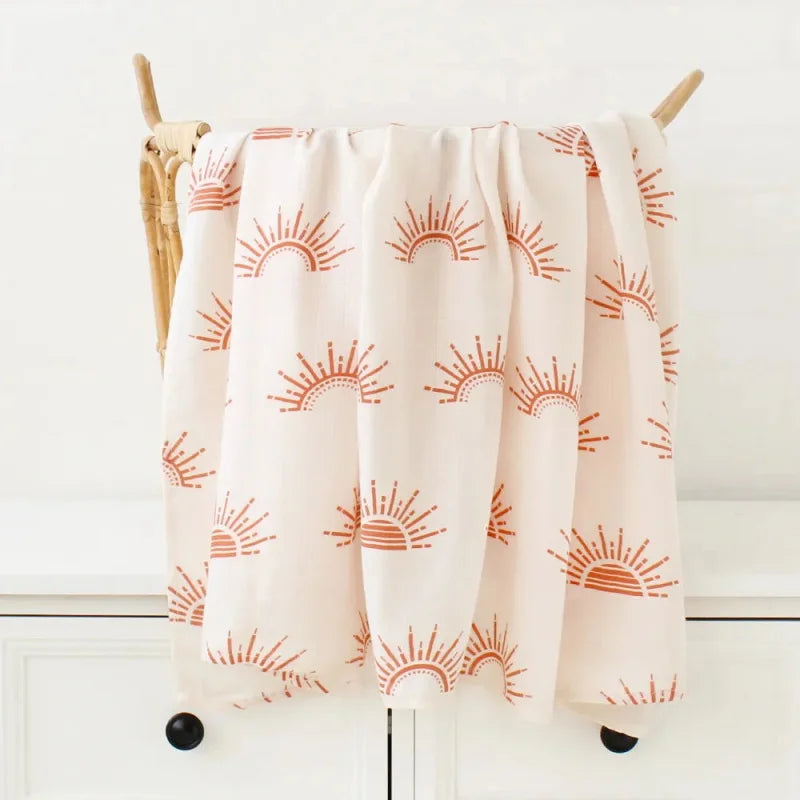 Cueiro Infantil Muslin Algodão e Bambu Branco Lenogue Sol / 60x60cm