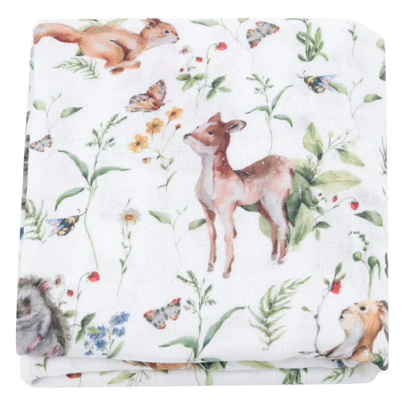 Cueiro Infantil Muslin Algodão e Bambu Branco Lenogue Conto de Fadas / 60x60cm