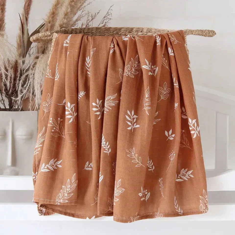 Cueiro Infantil Muslin Algodão e Bambu Lenogue Laranja / 60x60cm