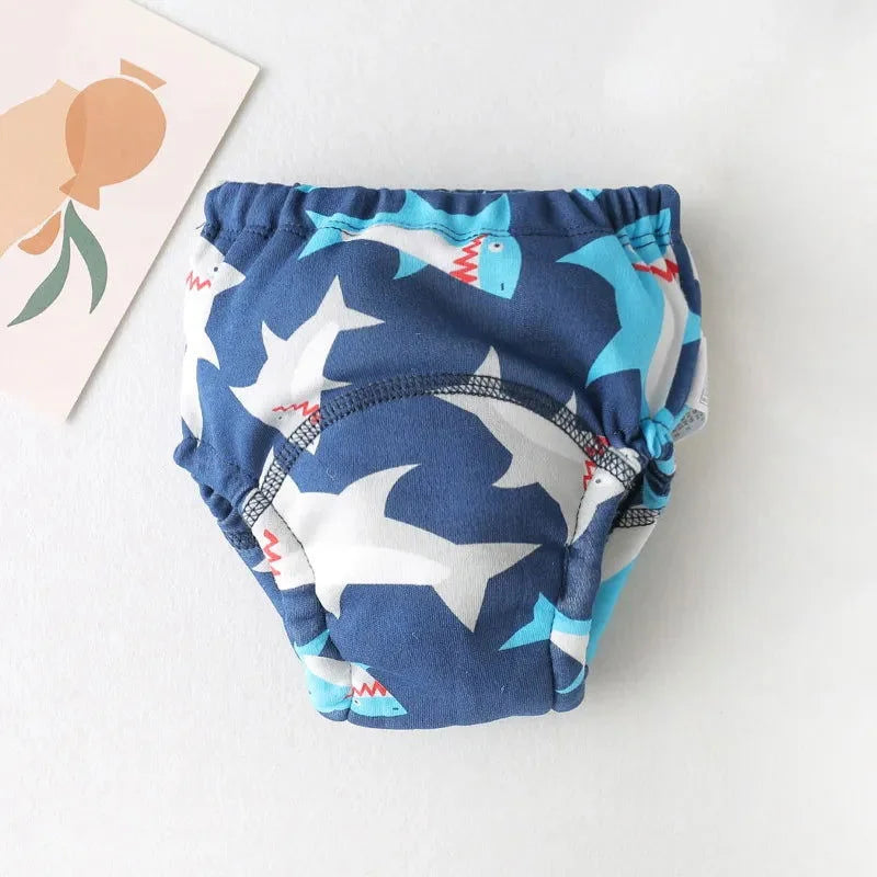 Fralda Infantil Treinamento Reutilizável Colorida Lenogue Tubarão / 80(3-7.5kg)