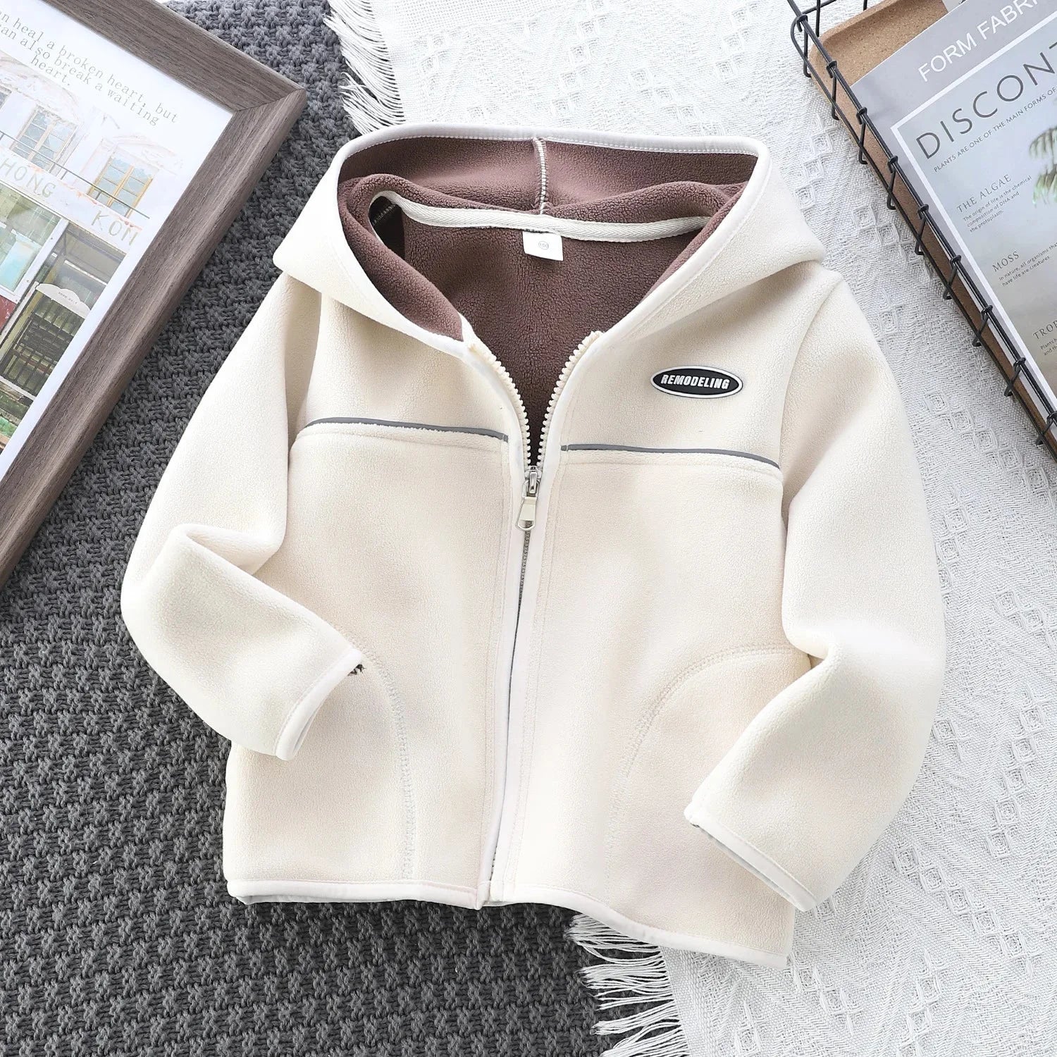 Jaqueta Infantil Fleece Aurora Zíper Esportiva Vaillant Lenogue Bege / 18-24 Meses