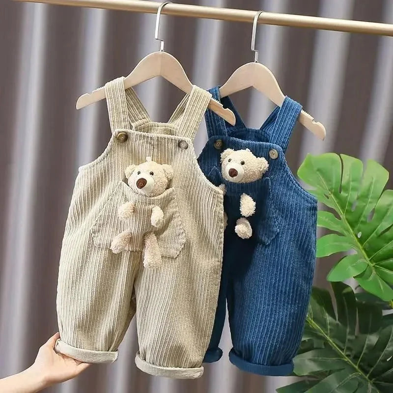 Jardineira Elegante Bear Lenogue para Crianças em Algodão