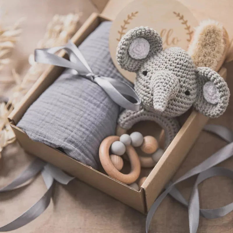 Kit Infantil Primeiro Banho Hello World 5 Peças Lenogue Elefante