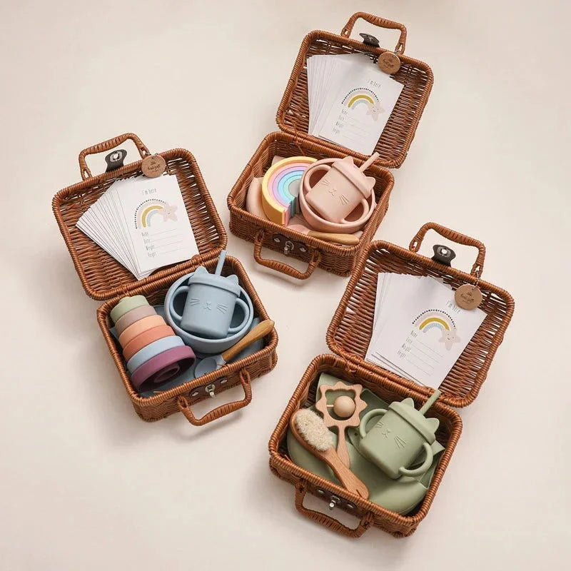 Kit Infantil Introdução Alimentar Colorido Lenogue