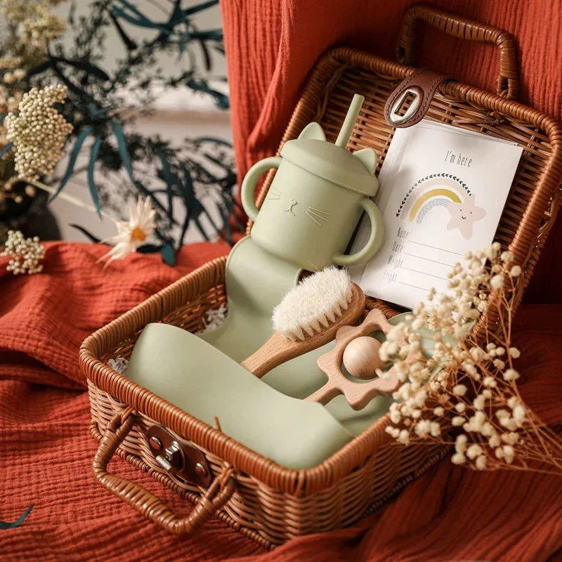 Kit Infantil Introdução Alimentar Colorido Lenogue