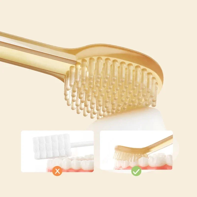 Kit de Escova de Dentes de Silicone para Bebês Lenogue Bege