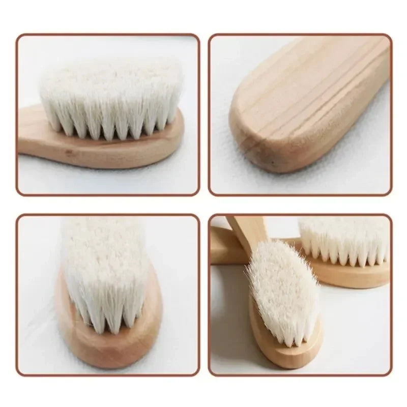 Kit Infantil Escova e Pente Madeira Natural Lenogue Conjunto 2 Peças de Mandeira