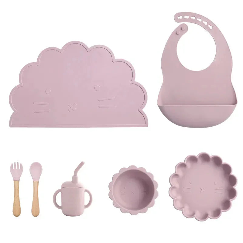 Kit Infantil de Alimentação em Silicone Peças Lenogue Azul