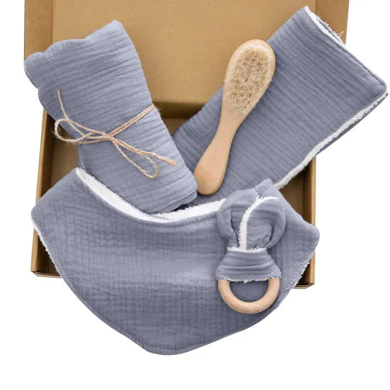 Kit Infantil Primeiro Presente 5 Peças Colorido Lenogue Cinza