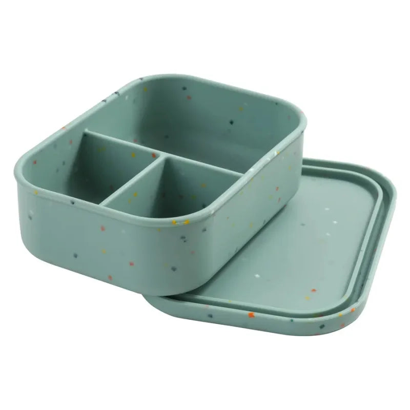 Lancheirinha Infantil Silicone com Divisórias Rosa Lenogue Verde