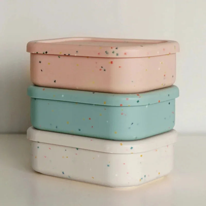 Lancheirinha Infantil Silicone com Divisórias Rosa Lenogue