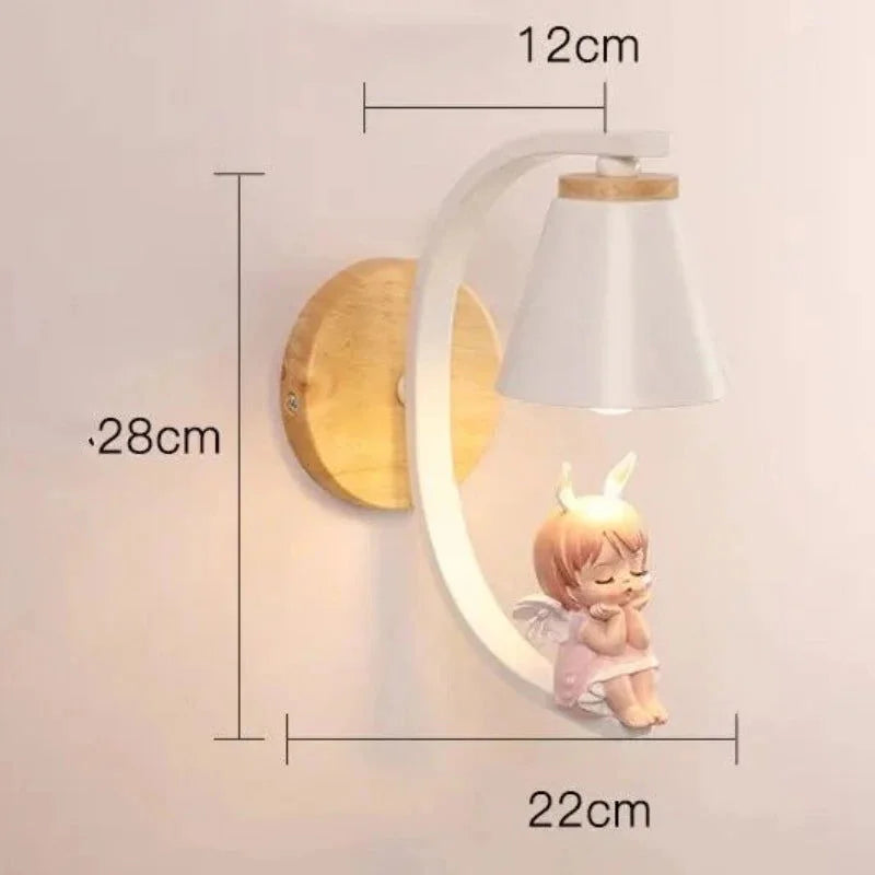Luminária Infantil Arandela Parede Colorida Lenogue Anjinho