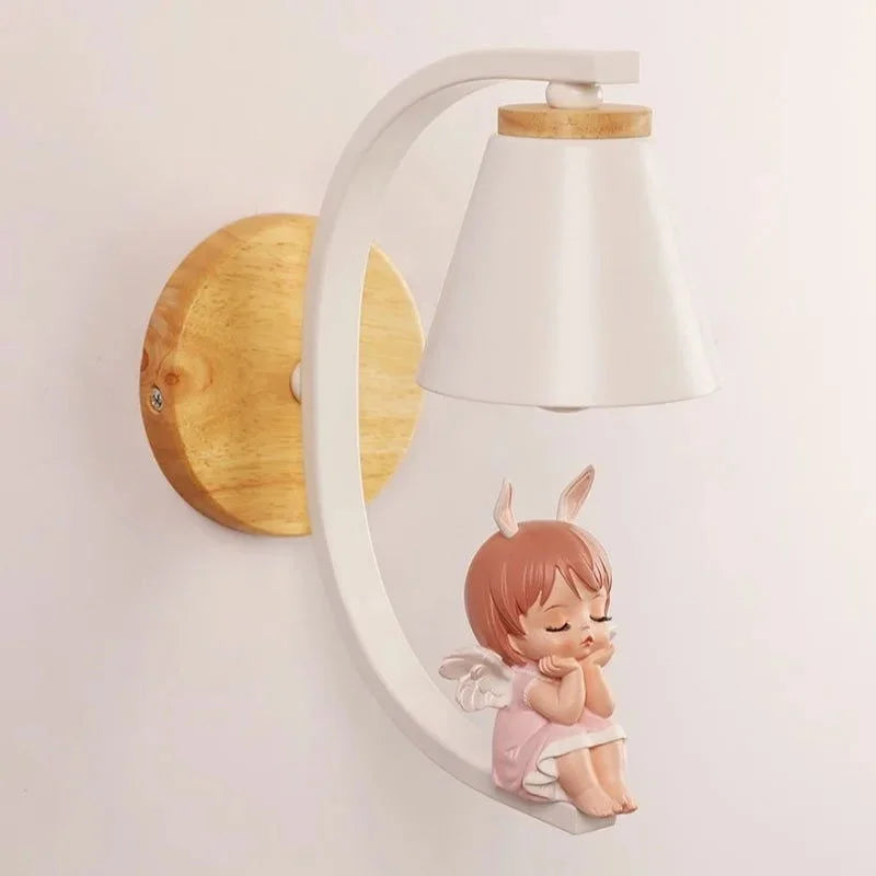 Luminária Arandela Colorida para Quarto Infantil Lenogue Parede Anjinho