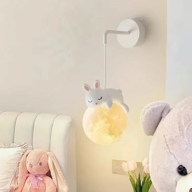 Luminária Arandela de Parede Lua para Quarto Infantil Nórdico Mod. a / Branco Frio