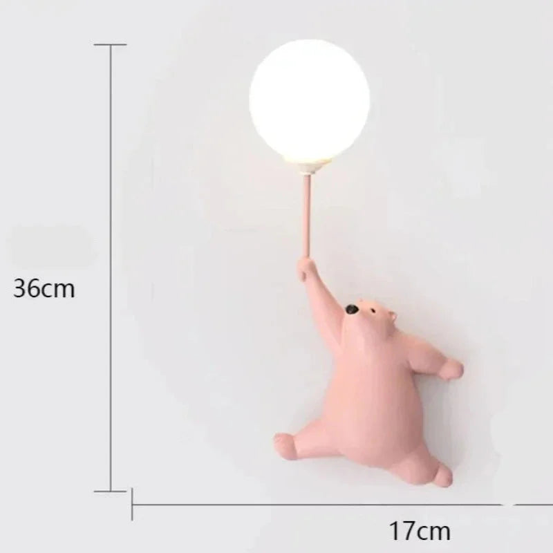 Luminária Infantil Arandela Moderna Preta Lenogue Rosa Esquerda / Branco Frio