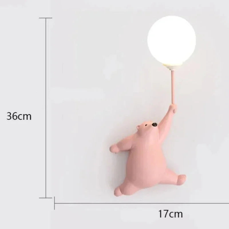 Luminária Infantil Arandela Moderna Preta Lenogue Rosa Direita / Branco Frio