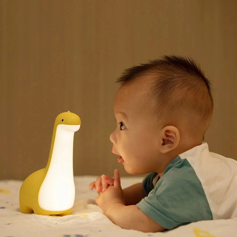 Luminária Infantil Cabeceira Dinossauro Verde Lenogue