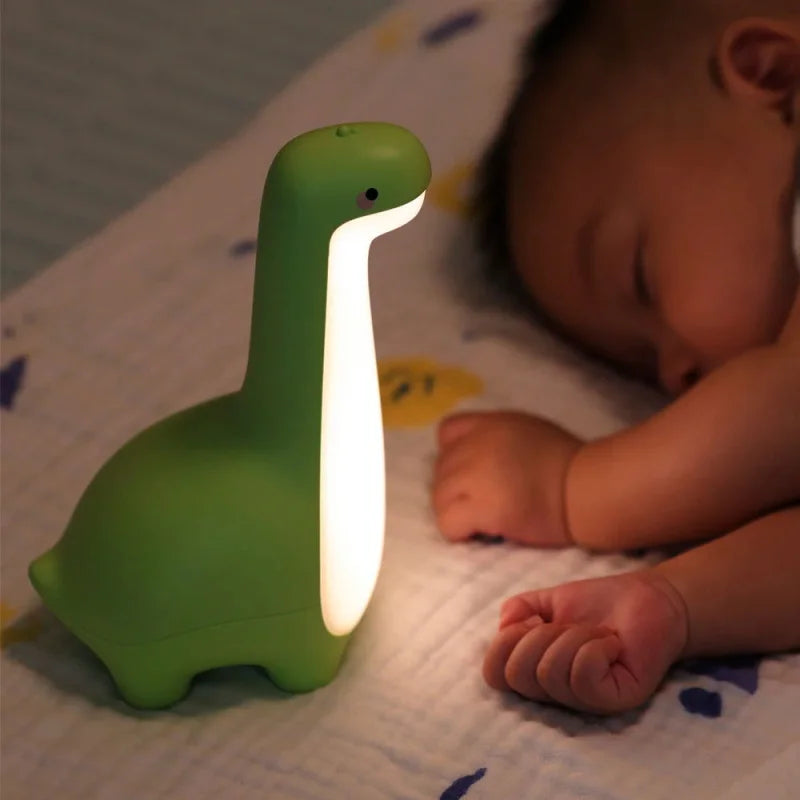 Luminária Infantil Cabeceira Dinossauro Verde Lenogue