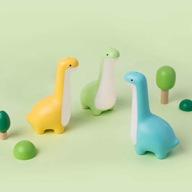 Luminária Infantil Cabeceira Dinossauro Verde Lenogue
