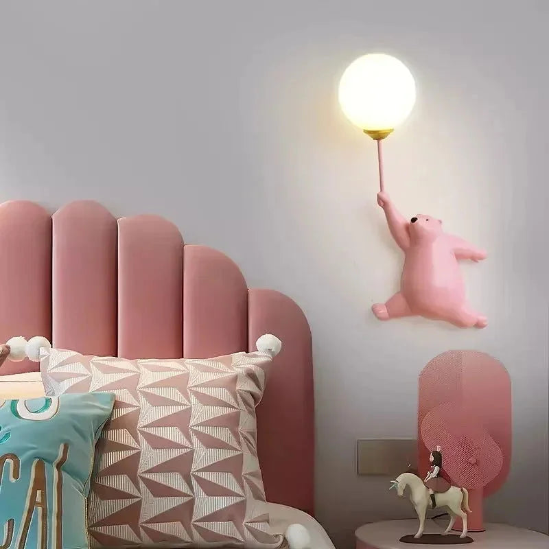 Luminária Infantil Arandela Moderna Lenogue Rosa Esquerda
