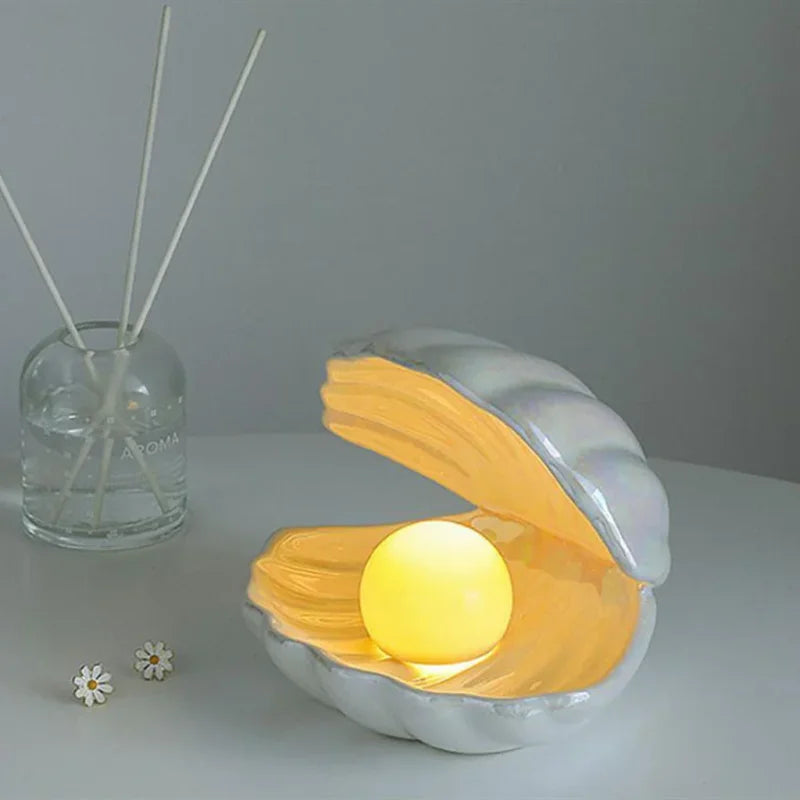 Luminária Infantil Led 3d Concha Amarela Lenogue