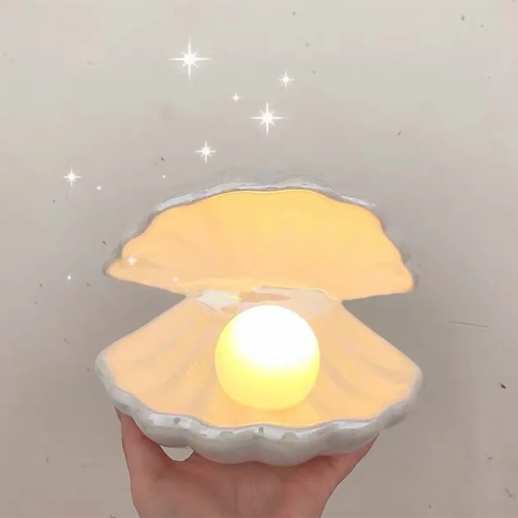 Luminária Infantil Led 3d Concha Lenogue Branco