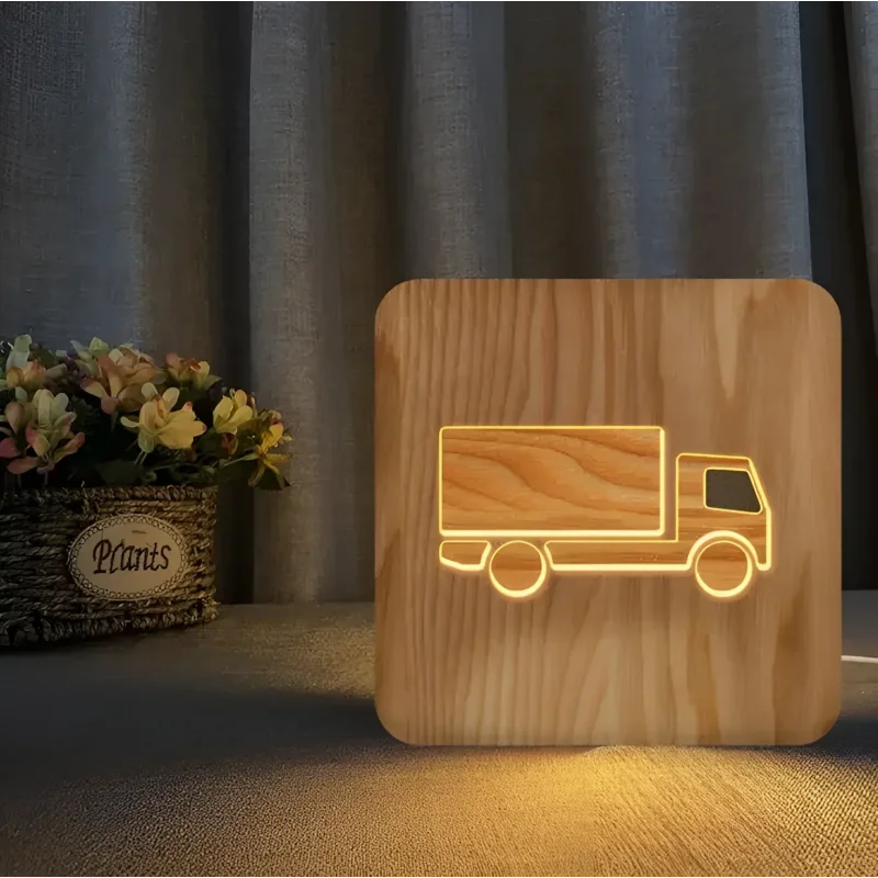 Luminária Infantil Led Design Veículo Lenogue Caminhão Baú