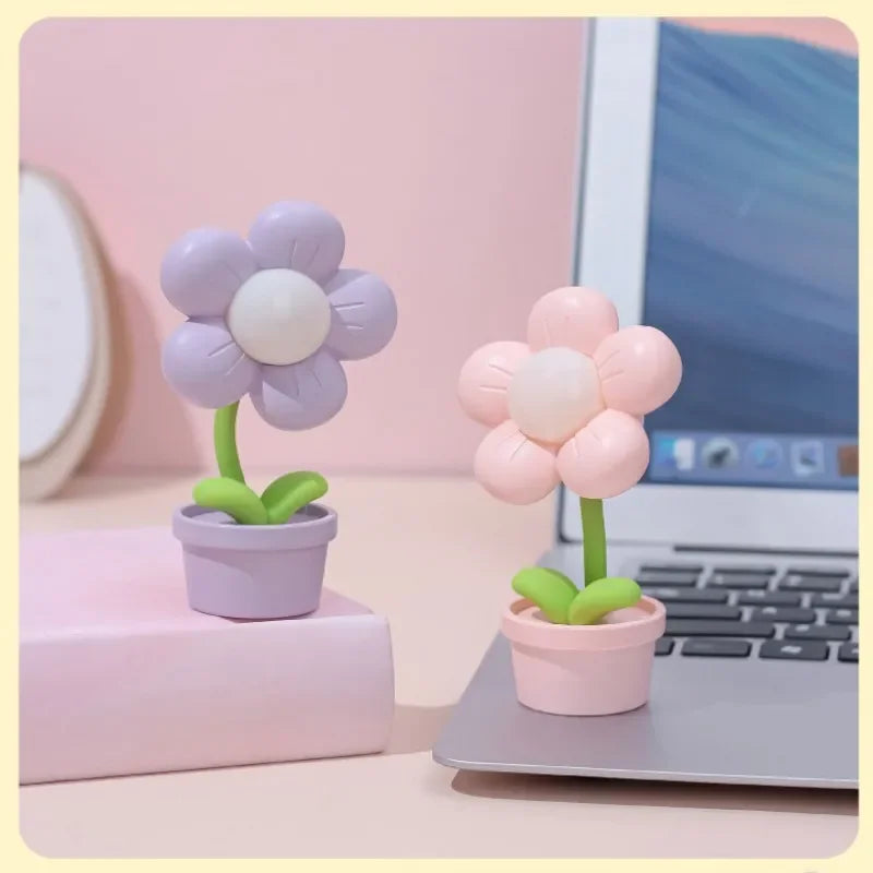 Luminária Infantil Led Mini Flor Rosa Lenogue