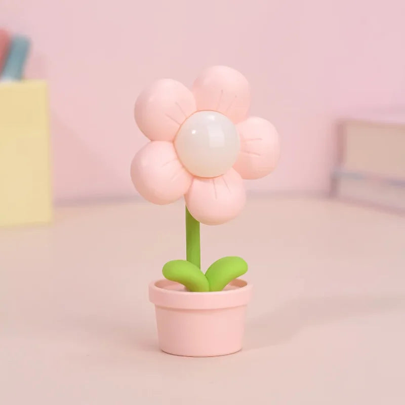 Luminária Infantil Led Mini Flor Rosa Lenogue Mod. b / 7 x 4 x 12 Cm