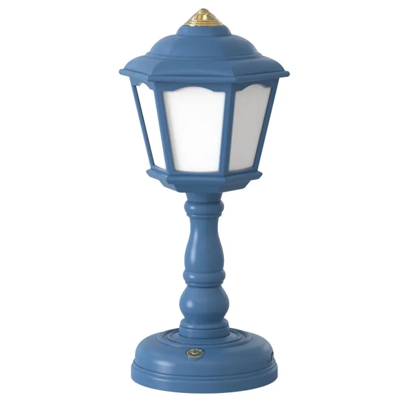 Luminária Infantil Mesa Retrô Amarela Lenogue Azul