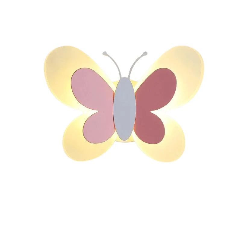 Luminária Infantil Parede Nórdica Borboleta Rosa Lenogue Rosa / Luz Fria (5500-7000k) / 1 Peça