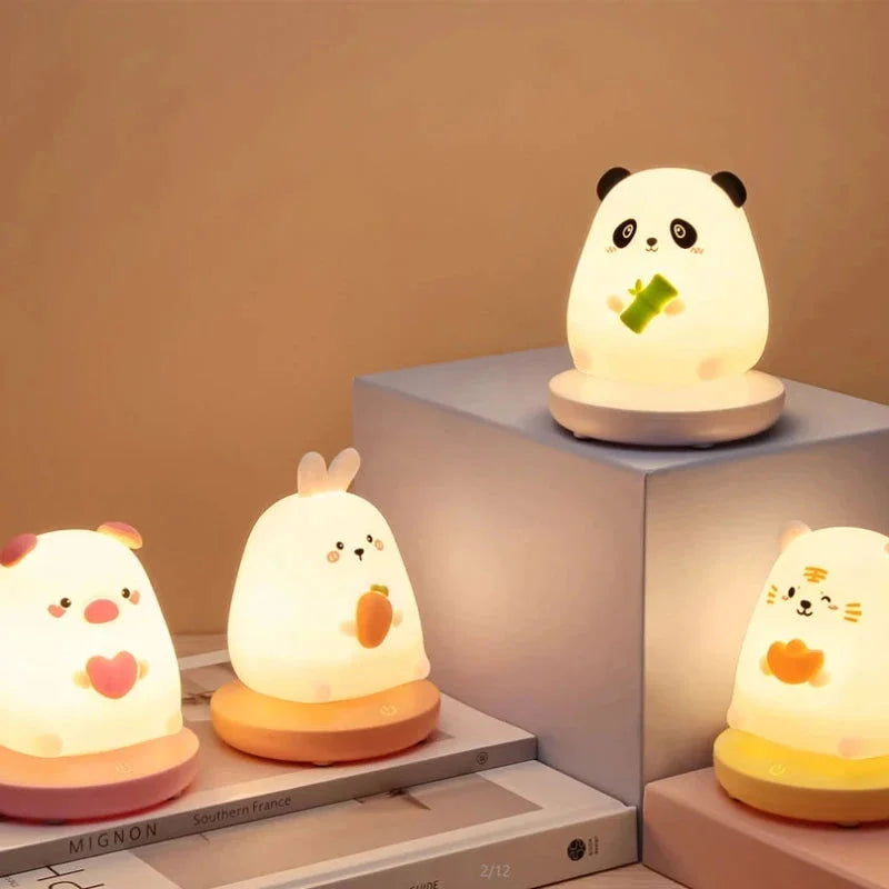 Luminária Led Animal Fofo com Sensor de Toque para Quarto Infantil