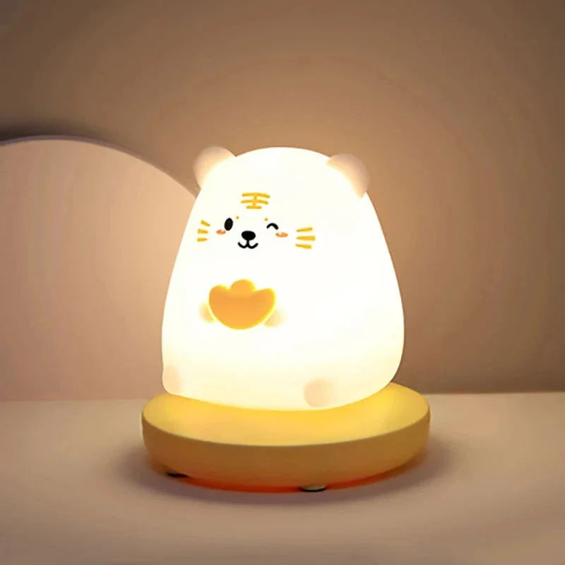 Luminária Led Animal Fofo com Sensor de Toque para Quarto Infantil Mod. Gatinho