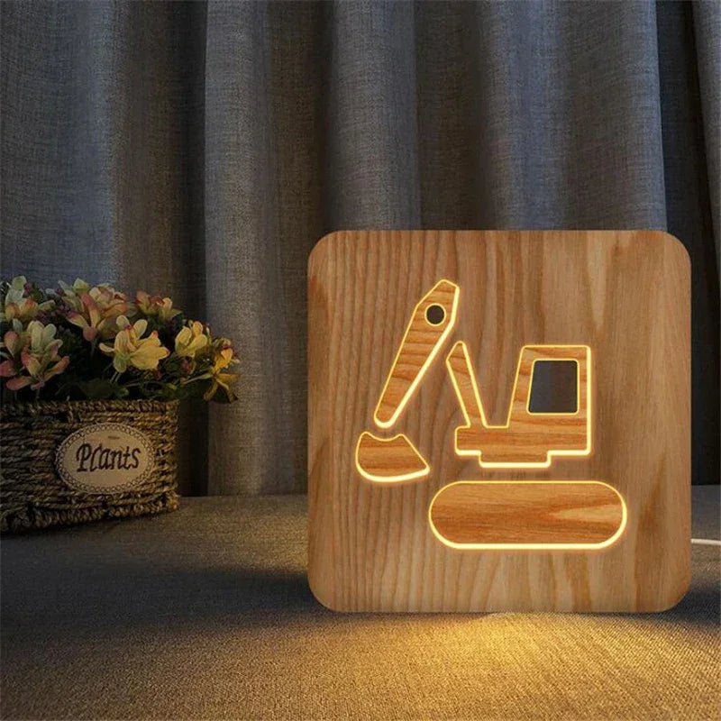 Luminária Infantil Led Design Veículo Azul Lenogue