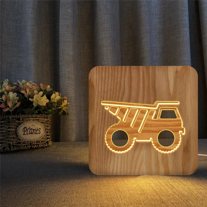 Luminária Infantil Led Design Veículo Azul Lenogue Mod. 04