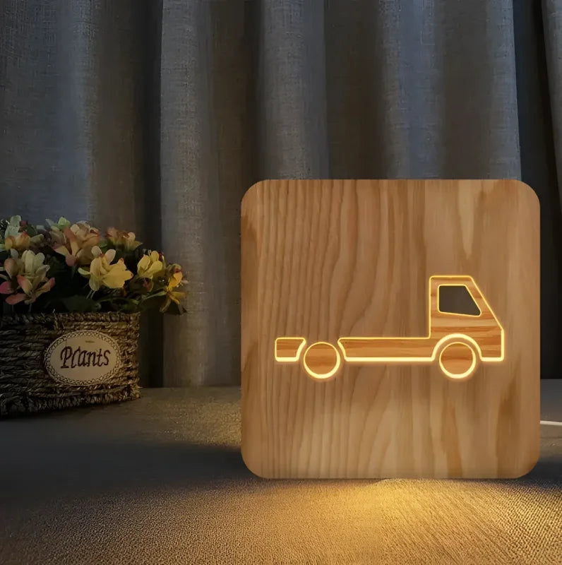 Luminária Infantil Led Design Veículo Azul Lenogue Mod. 02