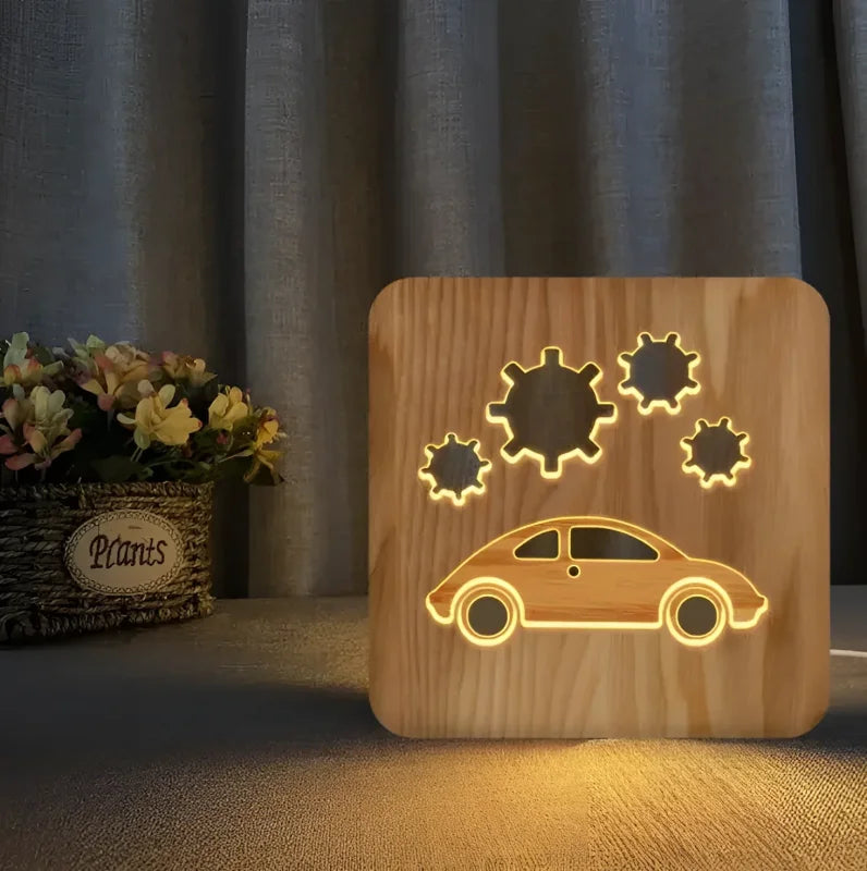 Luminária Infantil Led Design Veículo Azul Lenogue Mod. 01